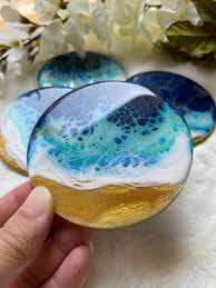 Juego de 4 Posavasos de Resina para Tazas de Té, Posavasos de Resina para Tazas de Cerveza, para Cocina, Artículos de Catering - Product Image 5