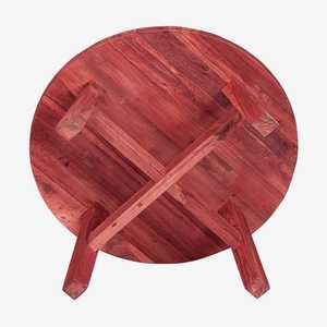 Minimalist Red Wood Artisan Coffee <b>Table</b> Unique Living Room Centerpiece Home Furniture - Product Image 2