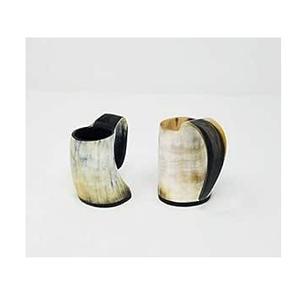 Chope à bière de style viking en corne naturelle avec décoration en agate, produits naturels et biologiques - Product Image 6