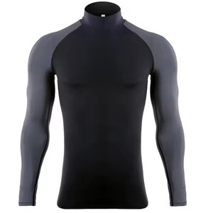 T-shirt de compression en jersey ajusté à séchage rapide pour homme, entraînement, course à pied, salle de sport, fitness, manches longues, couche de base - Product Image 6