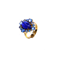 Anillo Clásico de Plata de Ley 925 Chapado en Oro con Diseño Único y Turquesa Multicolor para Mujer, Ideal para Fiestas, Bodas y Aniversarios