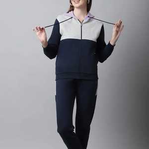 Conjunto Deportivo con Cremallera en Color Gris Marino y Lavanda, de Poliéster y Algodón, Secado Rápido y Transpirable para Invierno - Product Image 3