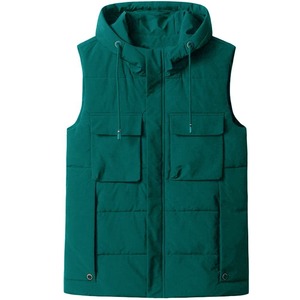 Chaqueta de invierno con bolsillos y cremallera ligera personalizada para hombre, chaleco acolchado transpirable con chaleco grueso, ropa exterior informal para exteriores - Product Image 4