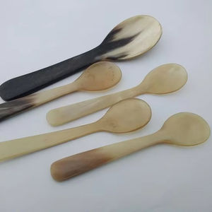 เครื่องใช้ในครัวสไตล์สัตว์ที่ไม่เหมือนใครช้อนเขาควายขัดมันธรรมชาติขัดเงาสำหรับตกแต่งโต๊ะในร้านอาหาร - Product Image 1