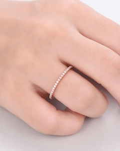 กุหลาบแหวนทองเพชรหรูหราการออกแบบใหม่แข็งทองเครื่องประดับปรับแหวนเพชรจริงแหวน - Product Image 5