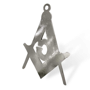 Médaille de sport en métal personnalisée, collier maçonnique, bijou, compas carré avec symbole G, plaqué or, design moderne antique, haute qualité - Product Image 3