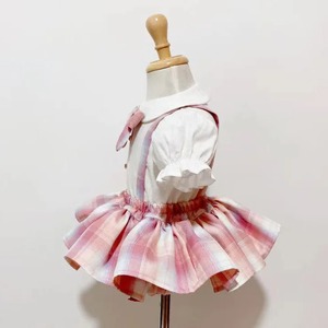 JK ชุดเดรสสองชิ้นสำหรับเด็กผู้หญิงชุดเดรสแขนพองคอโปโลสีพื้นชุดสายเดี่ยว2025เครื่องแบบใหม่ - Product Image 6