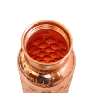 Bouteille d'eau en cuivre martelé de qualité supérieure soutien de désintoxication de l'eau alcaline naturelle et belle d'Inde avantages pour la santé en métal - Product Image 2