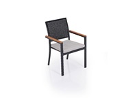 Premium-Qualität Kugu Ireko Modernes Aluminium-Gestell Rattan Outdoor Esstisch Stuhl 5-teiliges Set für Hotel Villa Außenbereich
