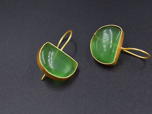 ต่างหูชุบทอง18K ต่างหูห้อยทำจากทองเหลืองฐาน monalisa - Product Image 4