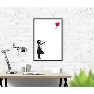 Affiches sur toile encadrées Banksy, style design moderne pour décorations murales pour anniversaires - Product Image 2