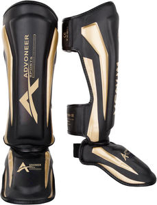 Espinilleras de protección de artes marciales MUAY THAI MMA para Kickboxing Espinilleras de cuero Premium - Product Image 4