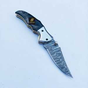 Couteau de poche multifonctionnel portable avec manche en corne de taureau noir - Product Image 2