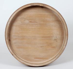 Bandeja decorativa redonda de madera de mango encalada hecha a mano bandeja decorativa de estilo Vintage rústico para servir, exhibir y decorar el hogar - Product Image 6