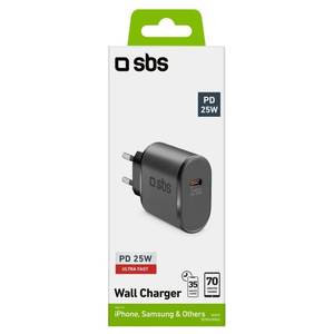 Cargador de Pared USB Tipo-C con Cable, 25W Power Delivery, Negro TETR1CPD25 - Product Image 2