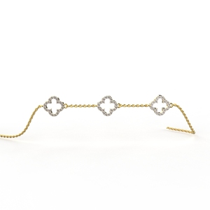 สร้อยข้อมือดอกไม้สีทอง18K ประดับด้วยเพชรธรรมชาติสำหรับเด็กผู้หญิงและผู้หญิงเครื่องประดับลูกปัดชั้นดี bis hallmarked & IGI ได้รับการรับรอง - Product Image 1