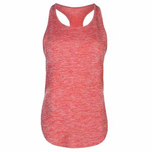 Camiseta sin mangas acanalada sin mangas con estampado de logotipo personalizado al por mayor para mujer camisa de punto con cuello redondo para mujer - Product Image 3