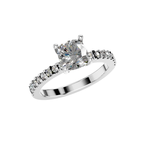 แหวนหมั้นเพชรโมอิสสีเงินสเตอริง925ขนาด6.5มม. เบาะรองนั่งตัดหินด้านข้างเป็นง่ามชุบโรเดียมเครื่องประดับสำหรับทุกเพศ - Product Image 5