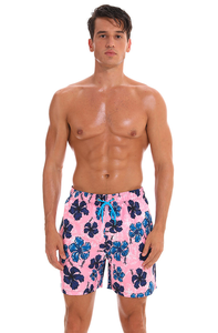 Shorts de plage pour hommes à changement de couleur, séchage rapide, tie-dye, maillot de bain, pantalon de plage, shorts à décoloration de couleur chaude, shorts de surf - Product Image 2
