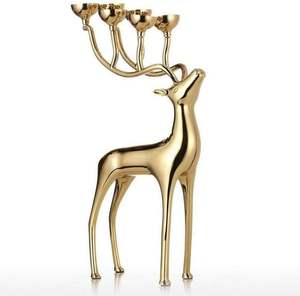Haut standard plaqué or métal cerf forme grand bougeoir meilleure vente poli décor à la maison bougeoir - Product Image 6