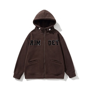 Sweat à capuche pull-over hiver en chenille épaisse de haute qualité avec logo brodé Vente en gros de logo en coton 100% - Product Image 2