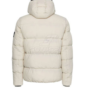 เสื้อแจ็คเก็ตพัฟเฟอร์มีฮู้ดสำหรับผู้ชาย สีพื้น กันลม ผ้าโพลีเอสเตอร์หนา ใส่ได้ในฤดูหนาว สวมใส่สบาย ปิดด้วยซิป ทรงปกติ - Product Image 2