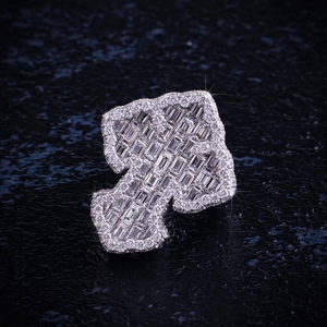 Anillo Elegante de Plata de Ley 925 con Baño de Rodio para Hombre, Estilo Hip Hop, con Incrustaciones de Moissanita en Forma de Flor - Product Image 2