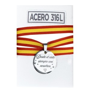 Ciondolo in Acciaio per Decorazioni Matrimoniali Eleganti Bouquet di Fiori con Bandiera Spagnola - Product Image 1