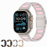 Compatible avec Apple Watch Huawei GT7 Bracelet sport en silicone hybride avec fermoir magnétique de luxe