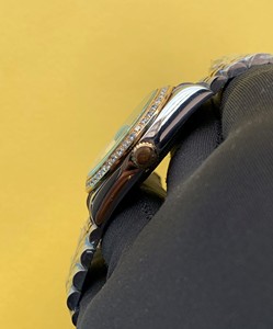 Modern Style Stainless Steel Gold Tone Diamond Dial Japanese Mechanical Automatic Movement Analog Wrist <b>Watch</b> At Wholesale Price - Product Image 3
