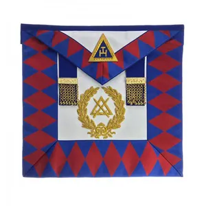 Factory Made Grand Chapter Royal Arch Masonic Regalia lambskin hand made Apron with rear pocket