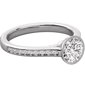 Anillo Solitario con Diamante Redondo en Engaste de Puntas - Product Image 4