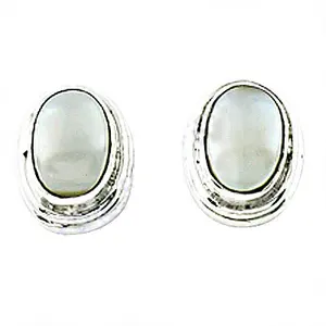 "925 <b>Silver</b> Mother of <b>Pearl</b> Stud <b>Earrings</b> for Women-Gift Option" - Product Image 2