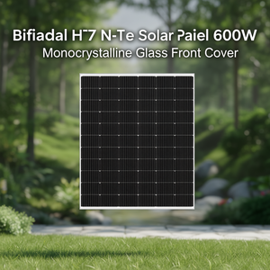 Panel Solar Bifacial HJT Tipo N de 600W con Cubierta Frontal de Vidrio Monocristalino - Product Image 3