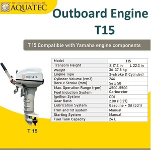 Motor de barco T15 Eje largo 15HP Motor de barco de línea de 2 tiempos - Product Image 2