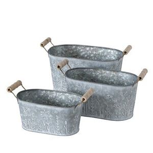 Nouvelle grande finition rustique avec Design jardinière en métal de haute qualité Pot de fleur galvanisé pour décoration de jardin et de maison - Product Image 4