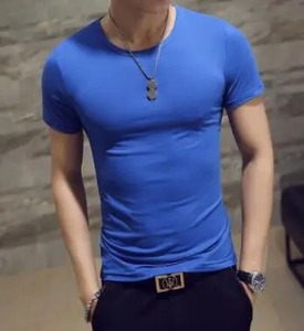 <b>Men's</b> Stylish <b>Slim</b> <b>Fit</b> Plain <b>Black</b> T-<b>Shirts</b> Wholesale Custom Logo Printed Plus Size High Quality Bulk Stock Front Logo - Product Image 4