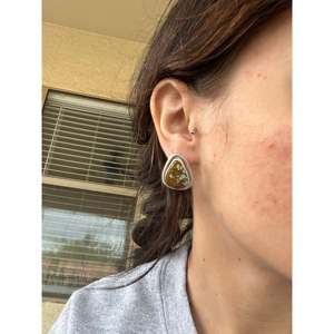 Wydelle Billie #8 Turquoise & <b>Sterling</b> <b>Silver</b> Bezel <b>Set</b> <b>Stud</b> <b>Earrings</b> - Product Image 2