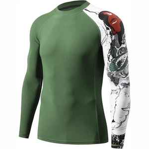 Custom Logo High Quality Wholesale Plain Jiu Jitsu Fitness Swim Shirts Printed Long Sleeve MMA Men Bjj Rash Guard for <b>Boys</b> - Product Image 3