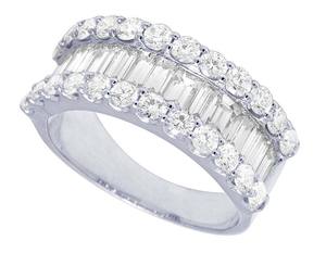 Hip Hop <b>Iced</b> Out <b>Ring</b> Round And Baguette Cut 925 Sterling Silver VVS Moissanite Diamond <b>Ring</b> For Women - Product Image 2