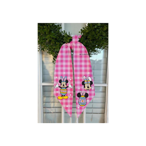 Guirlande de Pâques rose unie de haute qualité avec lapin, décoration colorée et joyeuse pour la fête, ornée de perles - Product Image 3