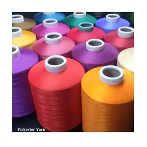 Tekstil endüstrisi üretici fiyatları için polyester raw ham beyaz polyester % DTY iplik polyester dokuma için iplik