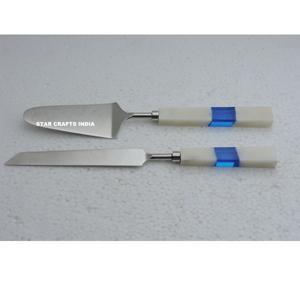 ชุดมีดและเซิร์ฟเวอร์ทองเหลืองสำหรับเค้กปาร์ตี้งานแต่งงานมีดเค้กงานปาร์ตี้ทำมือผู้ผลิต - Product Image 1