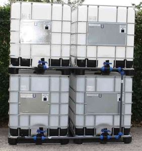 ถังพลาสติก IBC สำหรับอุตสาหกรรมเกรดอาหารทำจากพีวีซี1000L บรรจุอาหารแบบใช้แล้ว - Product Image 1