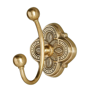 Crochet mural doré à motif gaufré Finition de la couche de poudre de métal en aluminium Organisateur de clés et de tissus moderne Prix de quantité en vrac - Product Image 1