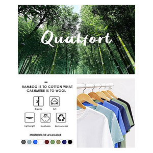 Camisetas holgadas de calidad para hombre con logotipo personalizado, ropa de calle de rendimiento, camiseta de bambú, Camiseta deportiva para gimnasio para hombre - Product Image 5