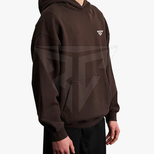 Sweat à capuche pour homme en molleton double couche de coton/polyester de haute qualité, design hivernal, uni, teinture unie, respirant, séchage rapide - Product Image 2