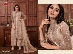 Filet de papillon lourd attrayant avec Zari et paillettes travail Slwar costume fabricant et fournisseur en gros d'usine de l'Inde - Product Image 4