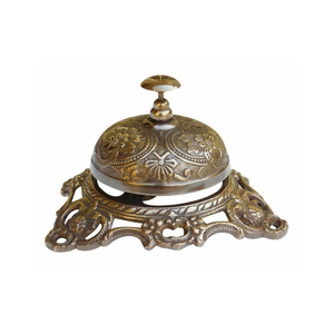 Brass <b>Desk</b> Bell With Shiny Finished Metal Craft <b>Accessories</b> HandMade Brass Royal Design <b>Desk</b> Bell for Home <b>Office</b> Hotel Any <b>Desk</b> - Product Image 2