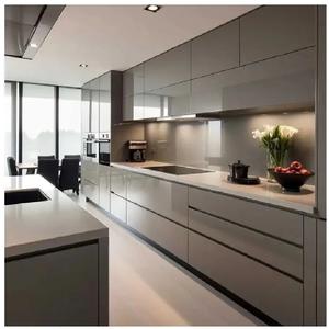 OEM acrílico cocina gabinetes Panel tablero MDF madera nuevo diseño mejor precio moderno modular muebles brillante mascota fácil de limpiar - Product Image 2